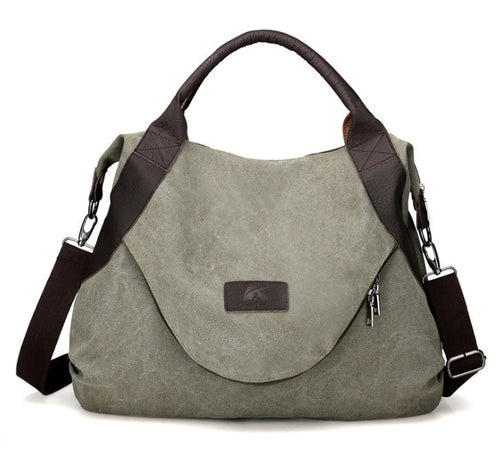 Washed Canvas Hobo Tote – Women’s Large-Capacity Shoulder & Crossbody Bag