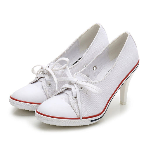 SeoulLift™ – Korean Canvas High-Sole Sneakers (Women)