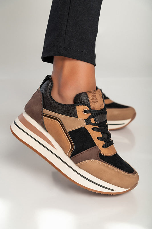 Fashion sneakers in multicolor combination, 60010, black.