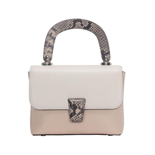 Maria Carla Luxury Leather Handbag – Small Crossbody Purse with Snake Print Handle