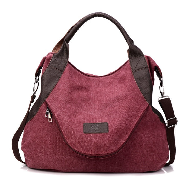 Washed Canvas Hobo Tote – Women’s Large-Capacity Shoulder & Crossbody Bag