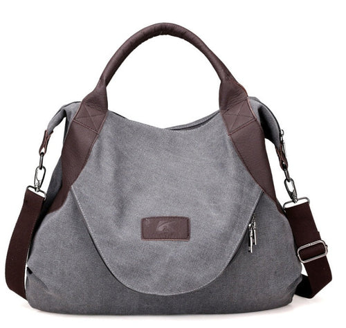 Washed Canvas Hobo Tote – Women’s Large-Capacity Shoulder & Crossbody Bag