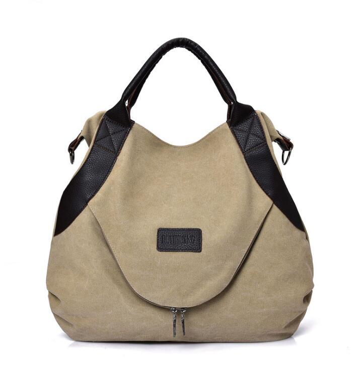 Washed Canvas Hobo Tote – Women’s Large-Capacity Shoulder & Crossbody Bag