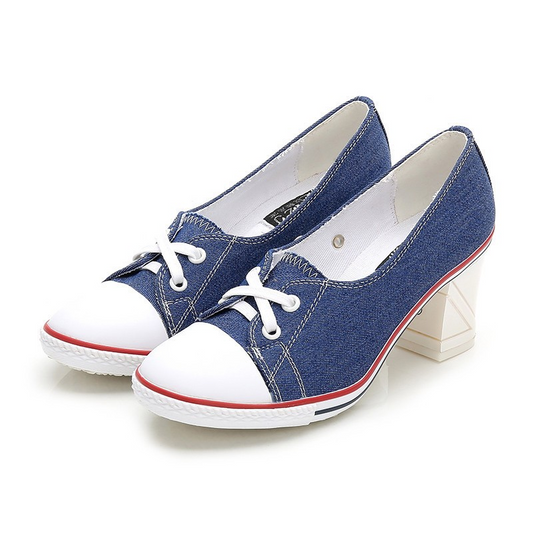 SeoulLift™ – Korean Canvas High-Sole Sneakers (Women)