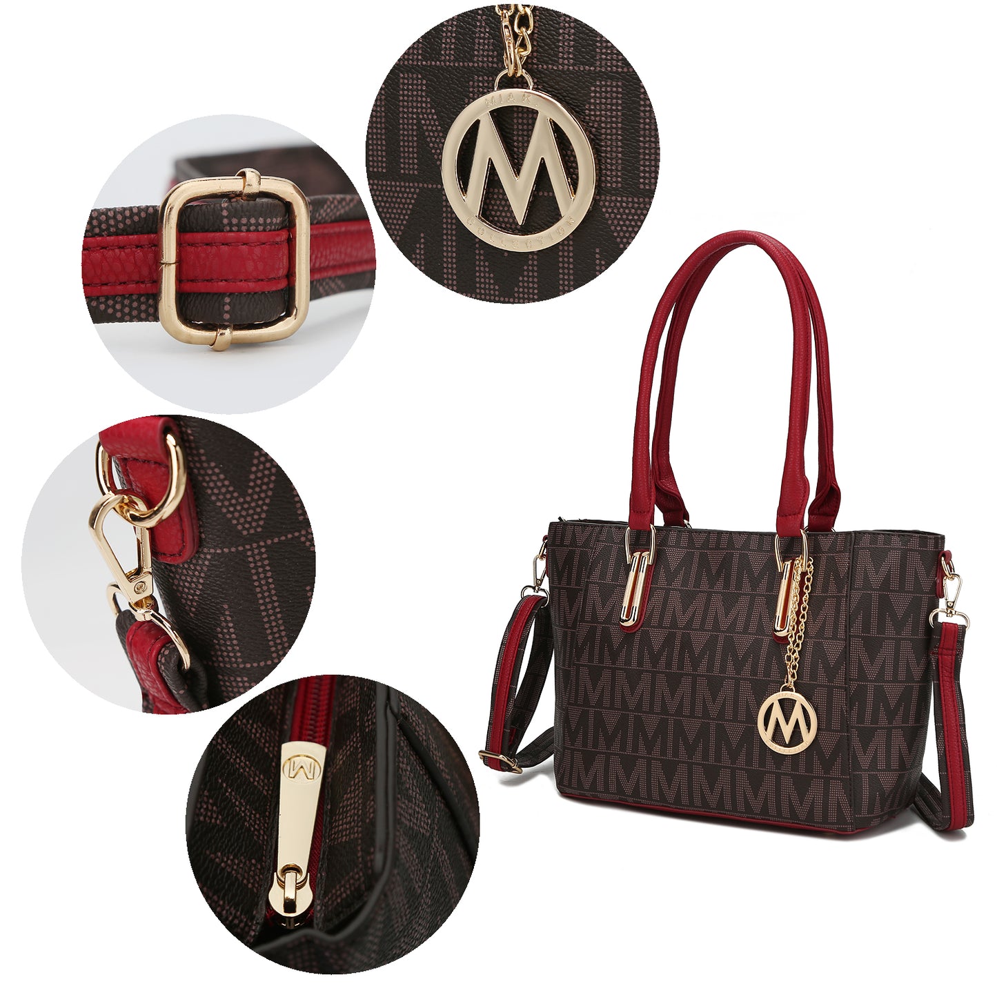 MKF Collection Casey Tote Bag – Women’s Faux Leather Handbag with Crossbody