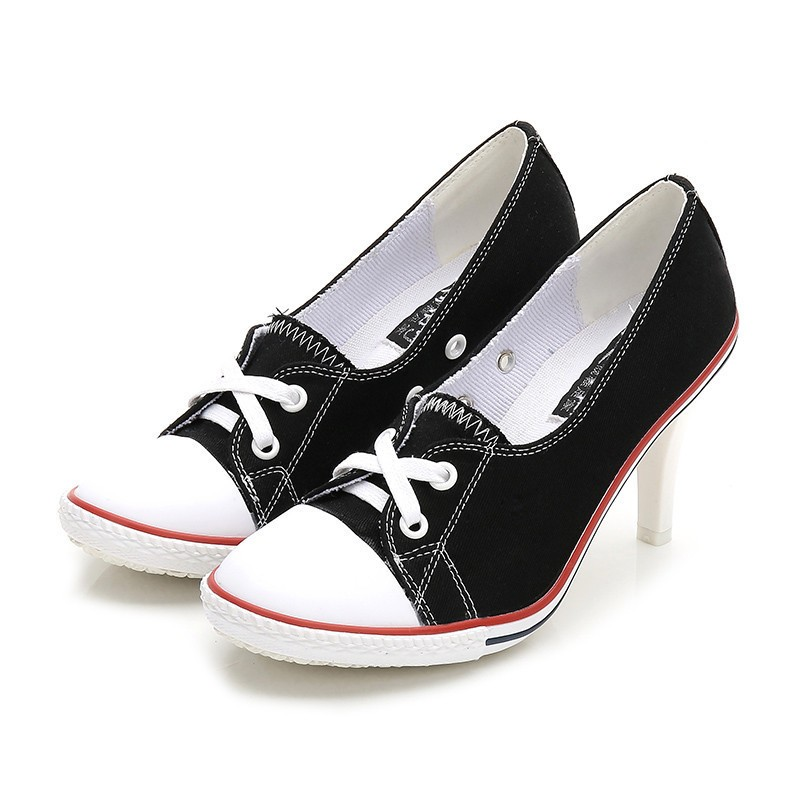 SeoulLift™ – Korean Canvas High-Sole Sneakers (Women)