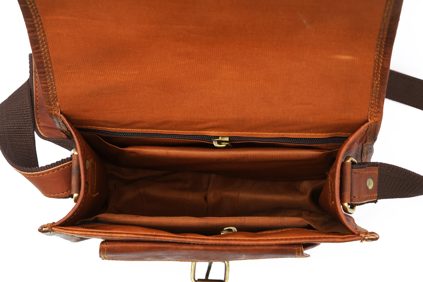 Vintage Full Grain Leather Crossbody Satchel – Women’s Shoulder Sling Handbag
